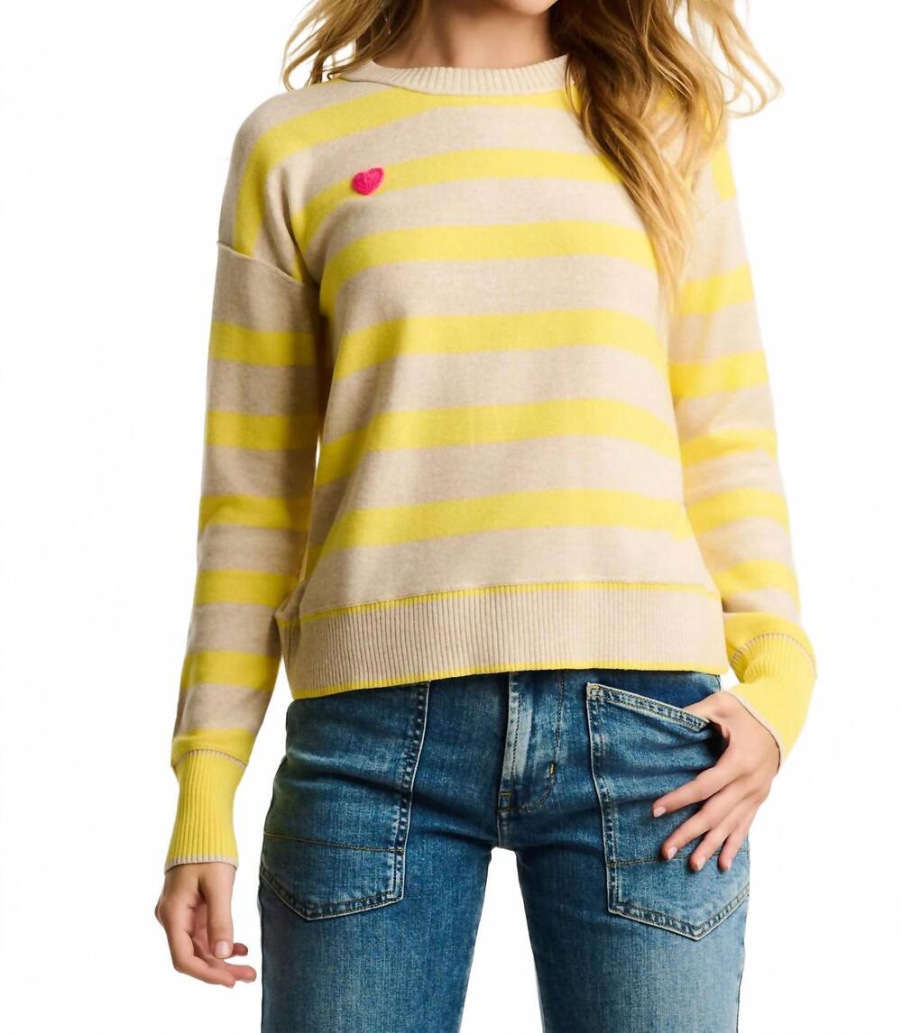 NEW LISA TODD women's subtle love sweater in almond butter